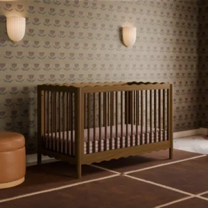 Furnishiaa 4-in-1 Convertible Baby Crib in Solid Sheesham Wood | Modern Wooden Nursery Crib