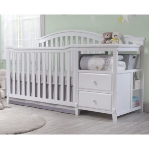 Furnishiaa Berkley 4-in-1 Convertible Crib & Changer in Solid Sheesham Wood