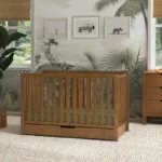 Furnishiaa 4-in-1 Convertible Baby Crib with Storage Drawer