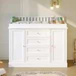 Furnishiaa Multi-Storage Changing Table Dresser – 2 Cabinets & 4 Drawers