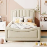 Kids Twin Daybed with Upholstered Headboard