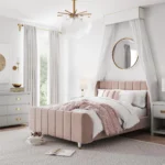 Full/Double Upholstered Platform Bed (Wingback Design)   