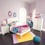Kids Bed with Guardrails (Vintage Finish)   
