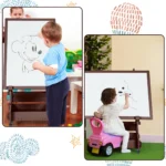 Adjustable Kids Art Easel with Storage & Wheels