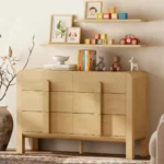 6 Drawer Baby Dresser for Bedroom – Modern Wooden Storage Organizer for Nursery & Kids Room
