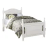 Solid Wood Platform Bed with Arched Headboard and Slat Support