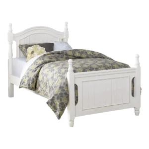 Solid Wood Platform Bed with Arched Headboard and Slat Support