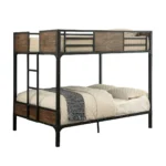 Jazmone Metal and Wood Bunk Bed with Attached Ladder