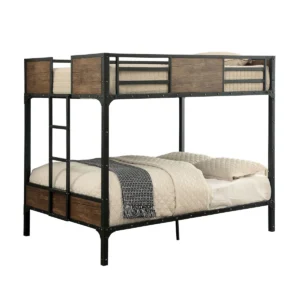 Jazmone Metal and Wood Bunk Bed with Attached Ladder